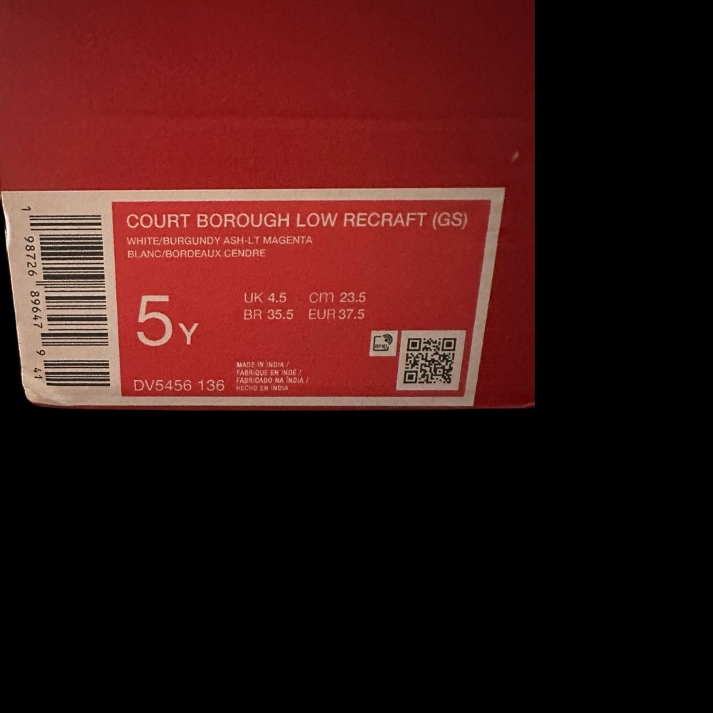 Nike Court Borough Low Recraft 5Y Women's 6.5 White Pink Shoes DV5456-136 - Picture 9 of 9